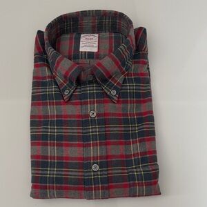 Brooks Brothers Red and Gray Plaid Shirt